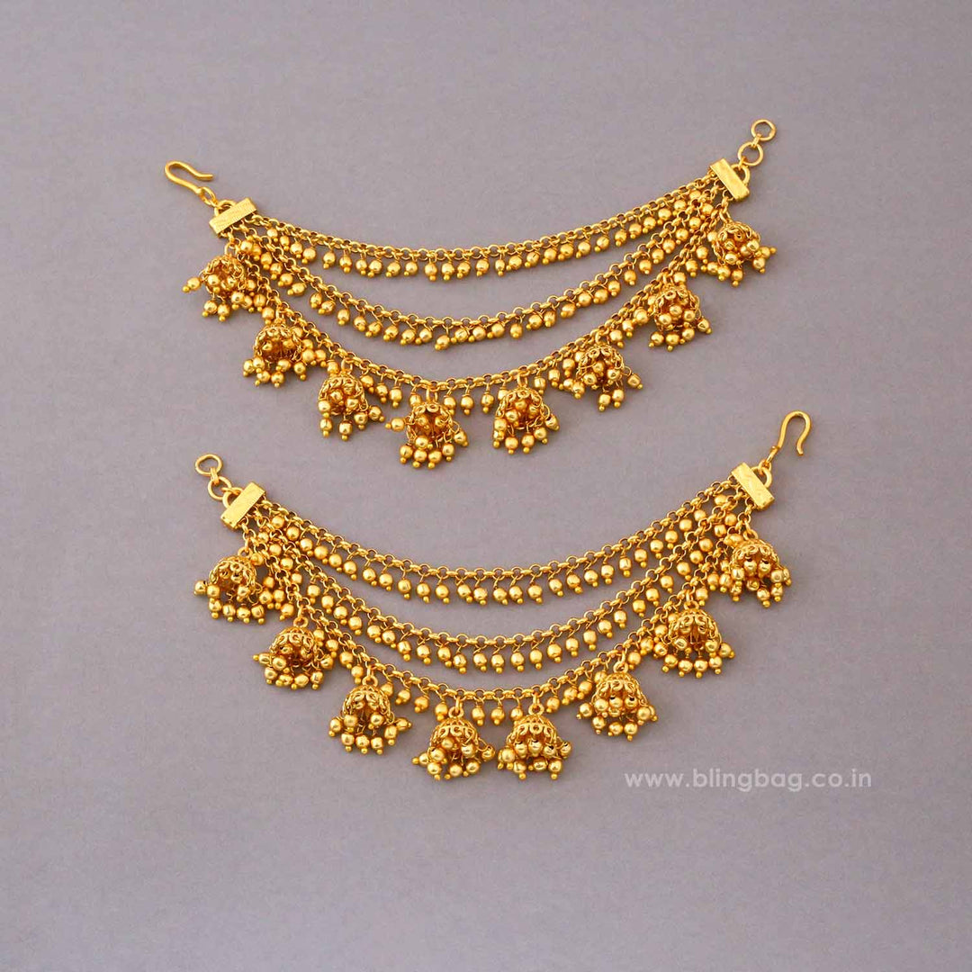 Golden Keerthisha Antique Ear Chain