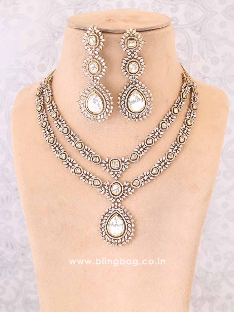 Golden Kennedy Zirconia Jewellery Set