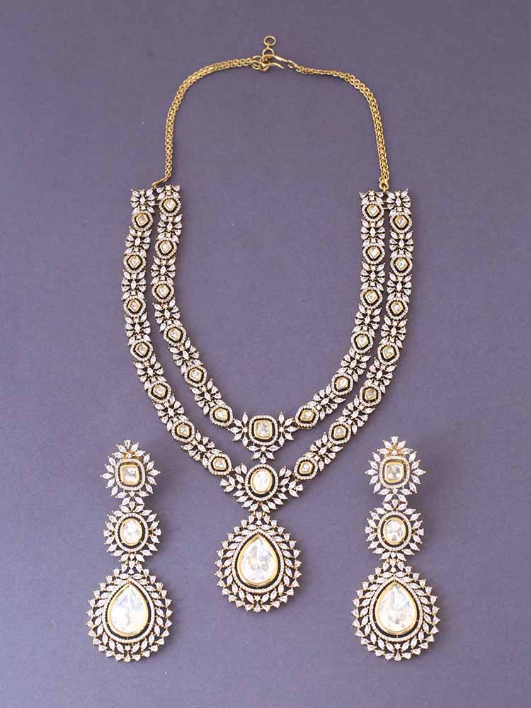 Golden Kennedy Zirconia Jewellery Set
