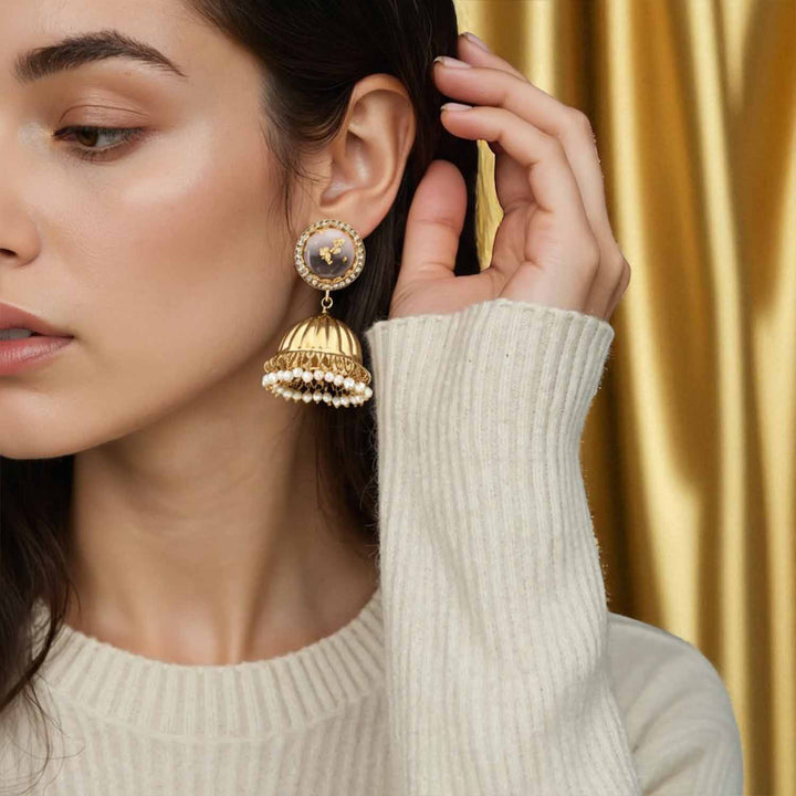Golden Ketaki Jhumkis