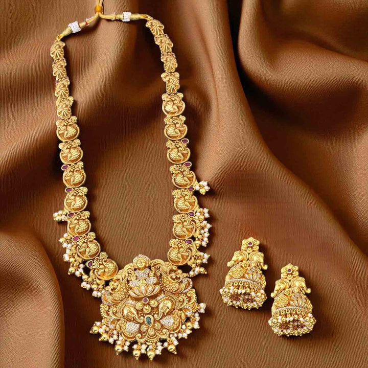 Golden Khushlani Temple Jewellery Set- New Arrival