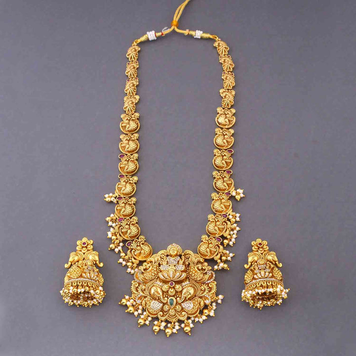 Golden Khushlani Temple Jewellery Set- New Arrival