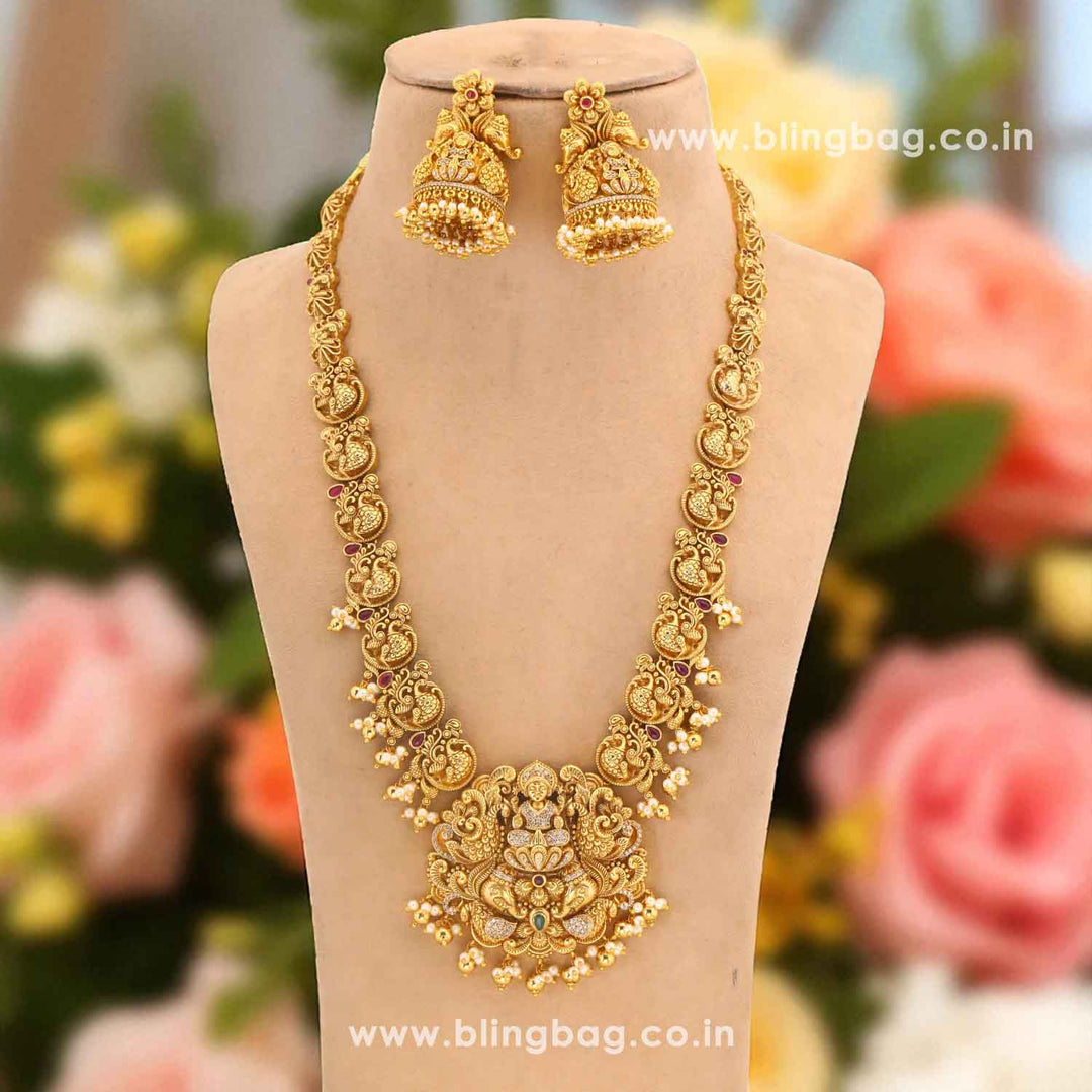 Golden Khushlani Temple Jewellery Set- New Arrival