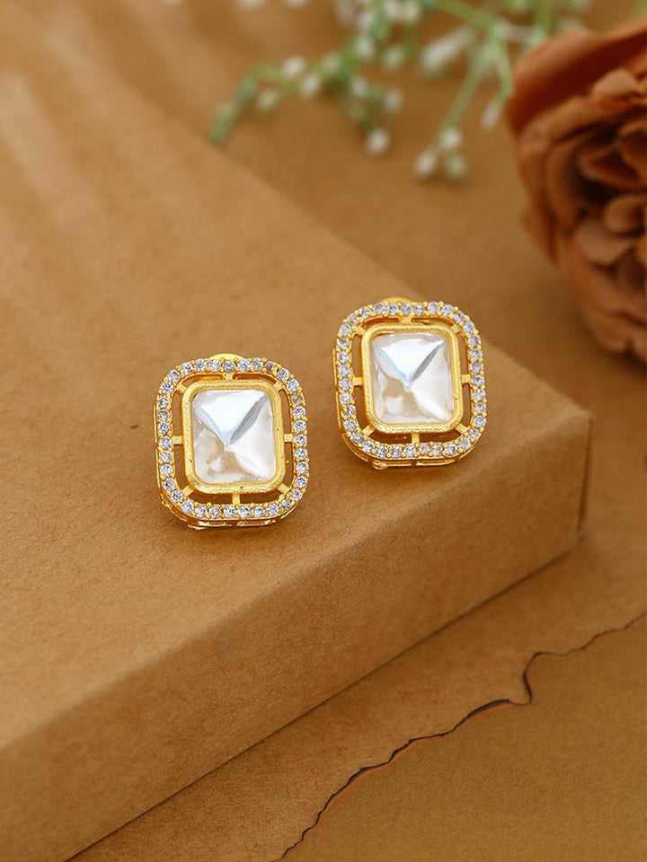 Golden Krista Zirconia Studs