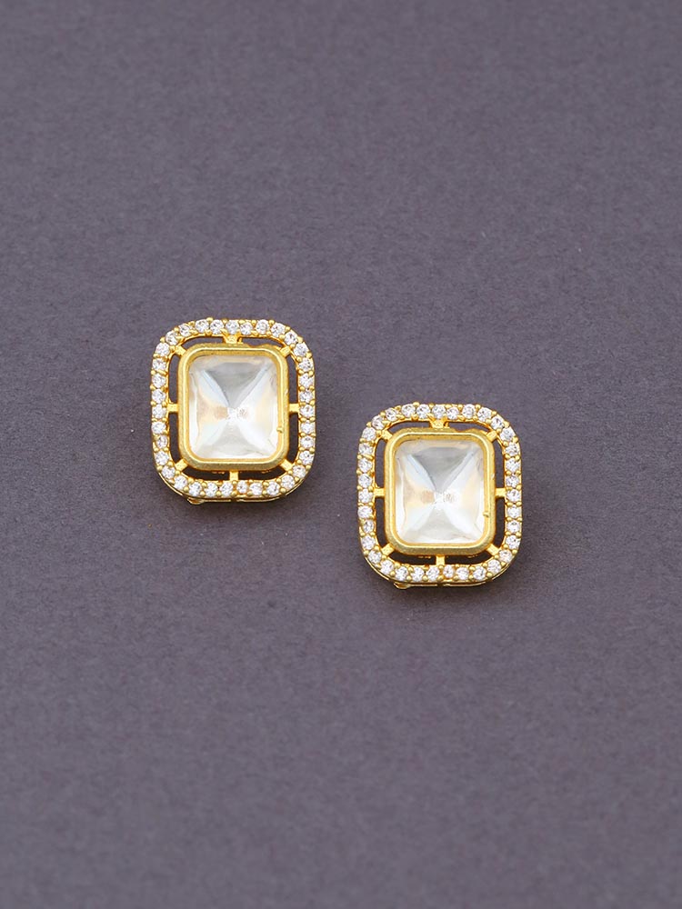 Golden Krista Zirconia Studs