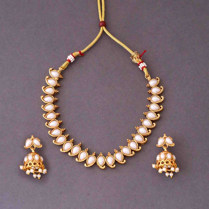 Golden Kumuda Antique Jewellery Set - New Arrival