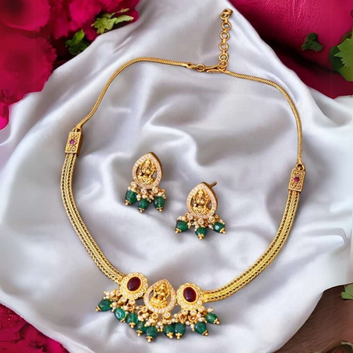 Golden Kurma Temple Jewellery Set