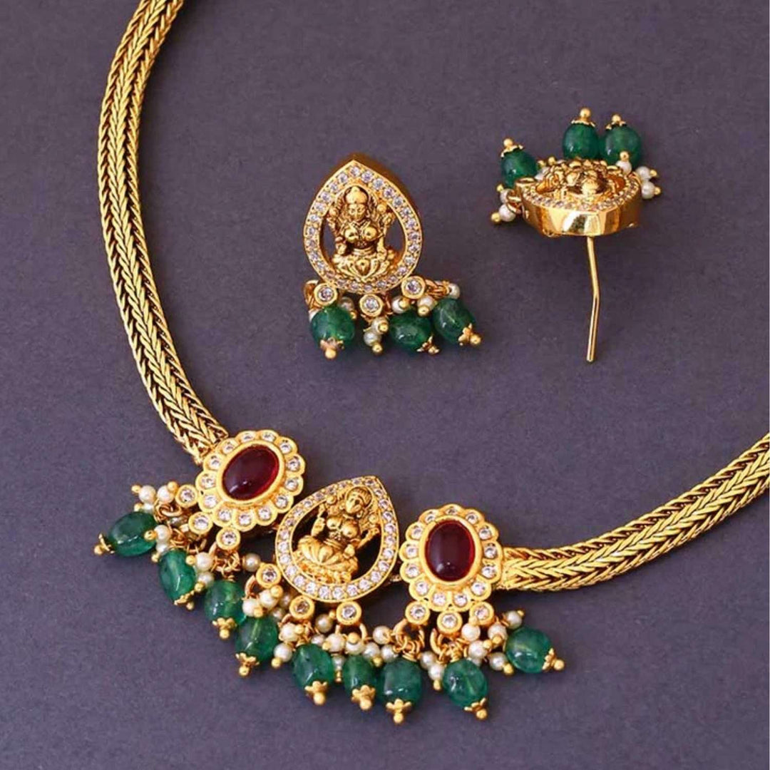 Golden Kurma Temple Jewellery Set