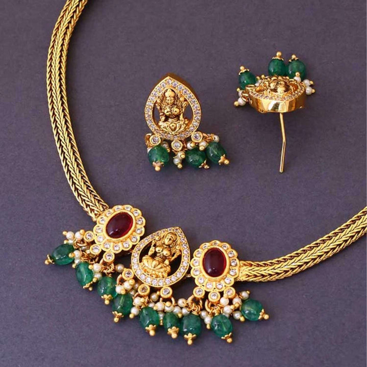 Golden Kurma Temple Jewellery Set
