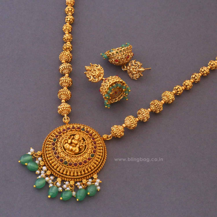 Golden Lakshmia Temple Jewellery Set - New Arrival
