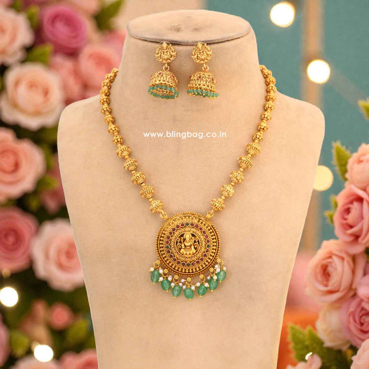 Golden Lakshmia Temple Jewellery Set - New Arrival