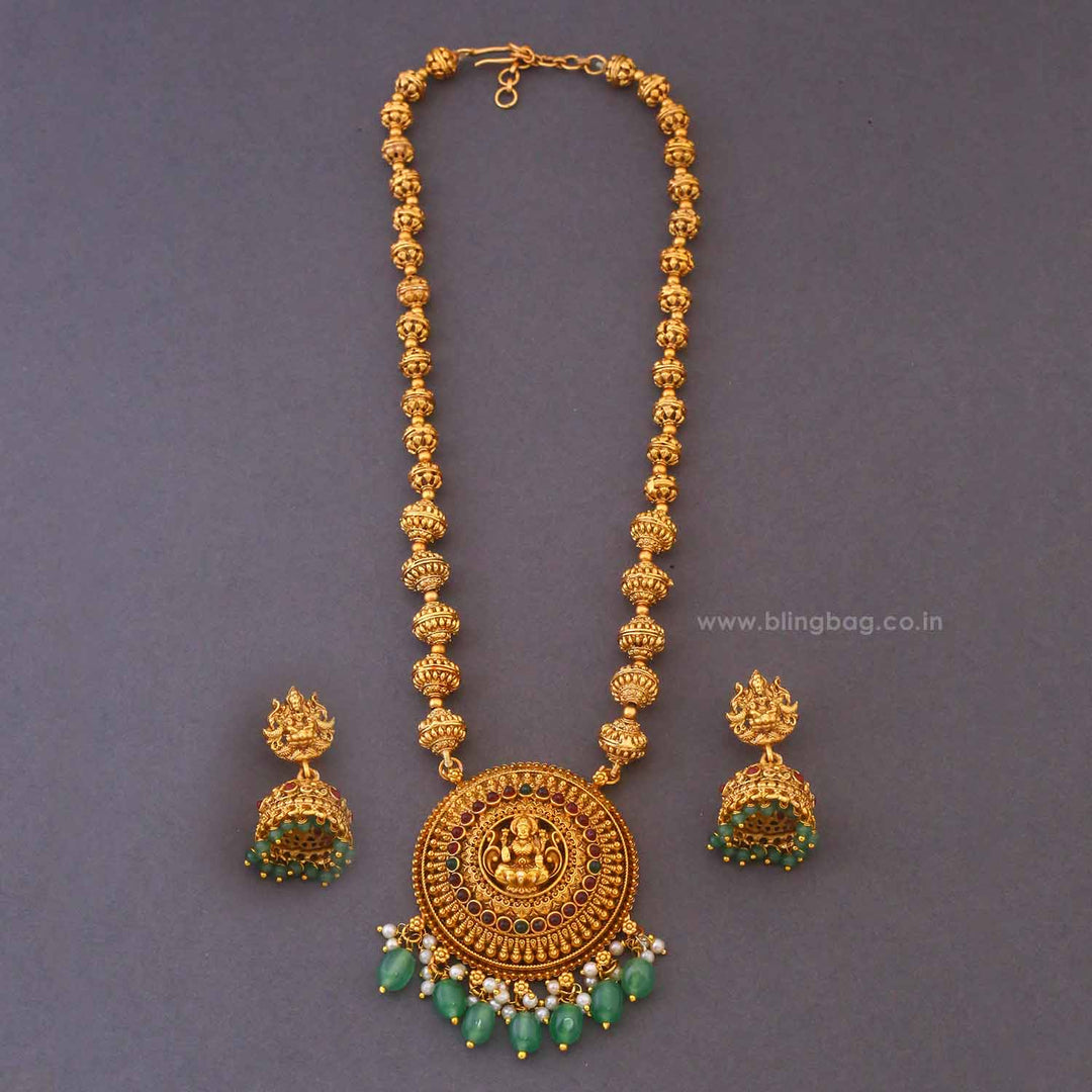 Golden Lakshmia Temple Jewellery Set - New Arrival
