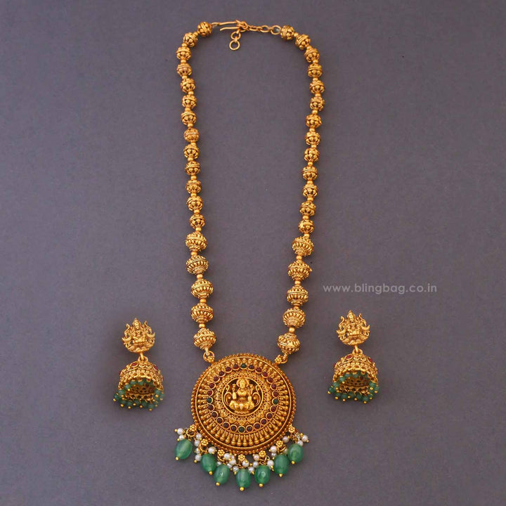 Golden Lakshmia Temple Jewellery Set - New Arrival