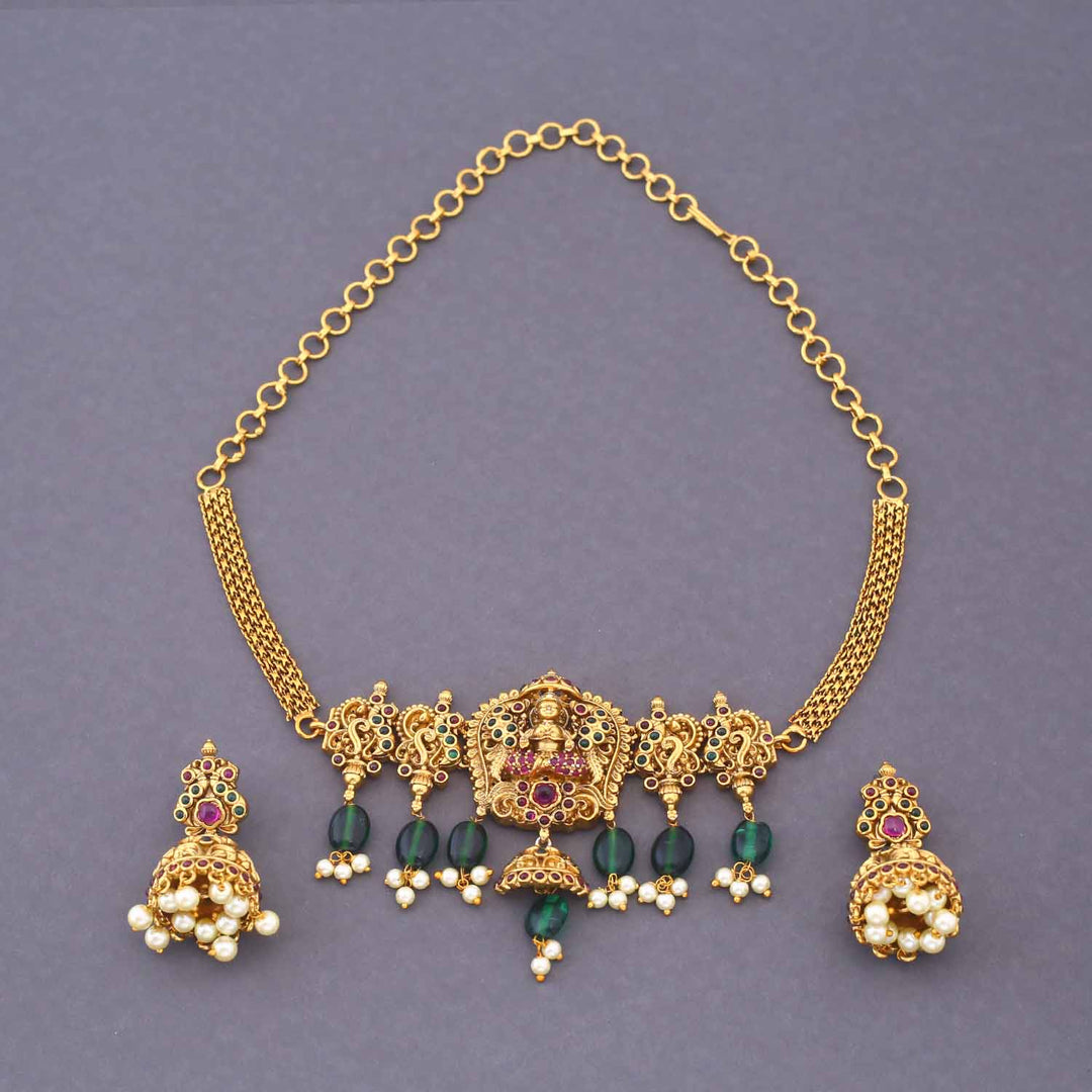 Golden Lakshya Temple Jewellery Set - New Arrival