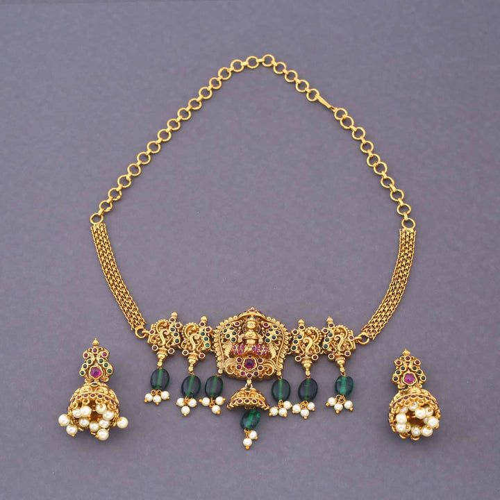 Golden Lakshya Temple Jewellery Set - New Arrival