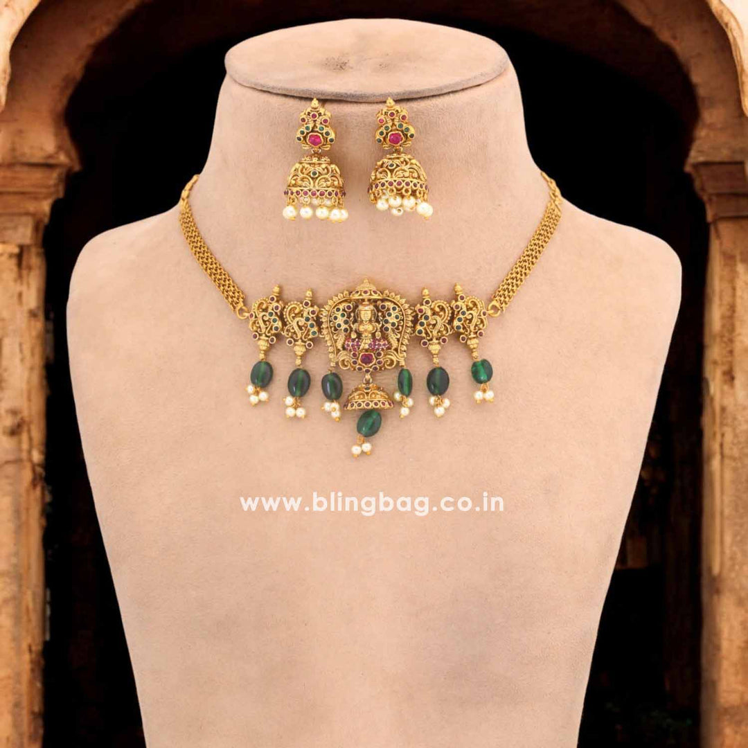 Golden Lakshya Temple Jewellery Set - New Arrival