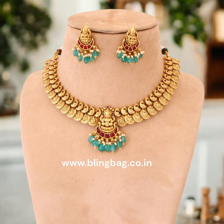 Golden Lalita Temple Jewellery Set - New Arrival