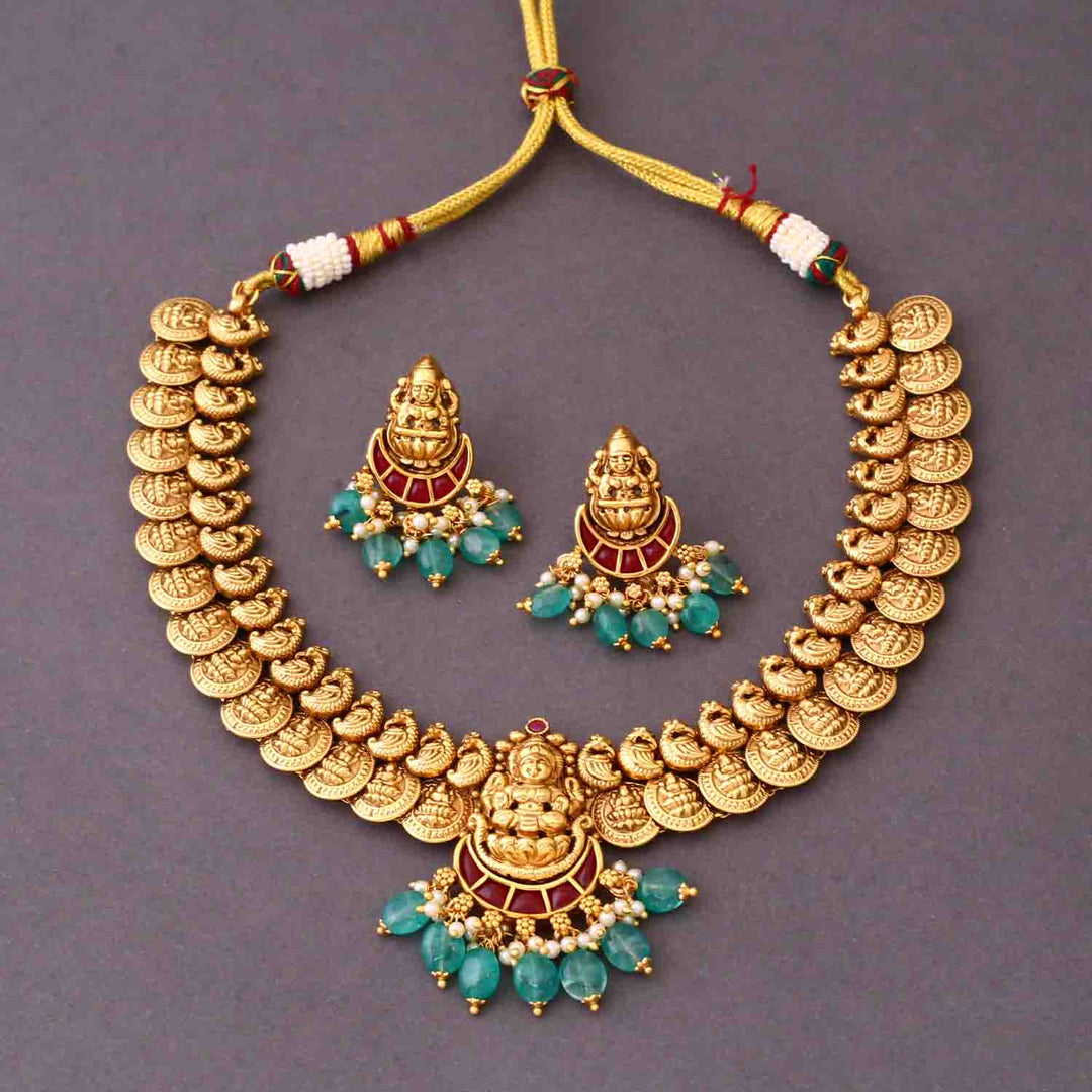 Golden Lalita Temple Jewellery Set - New Arrival