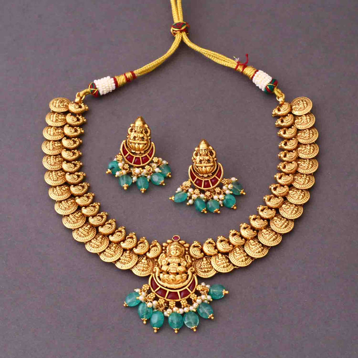 Golden Lalita Temple Jewellery Set - New Arrival