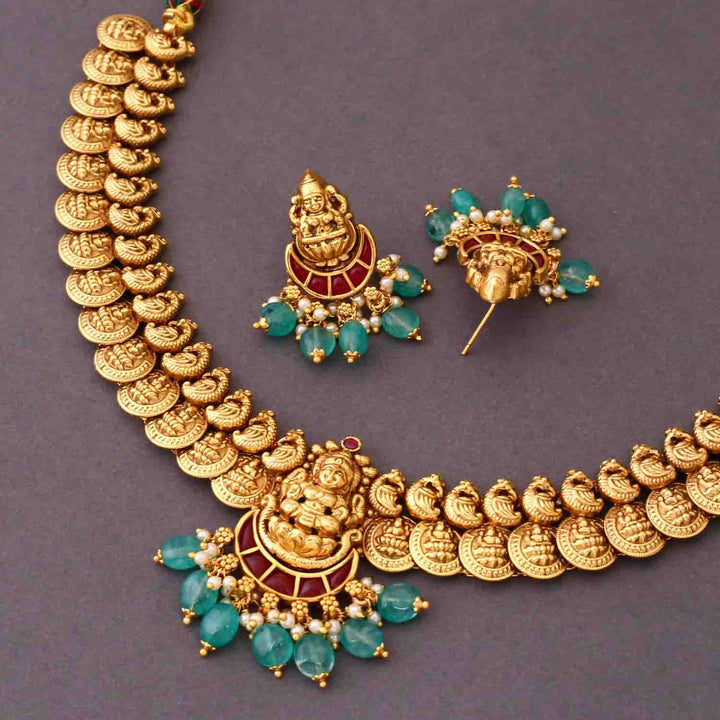 Golden Lalita Temple Jewellery Set - New Arrival