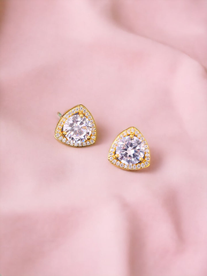 Golden Latte Zirconia Studs