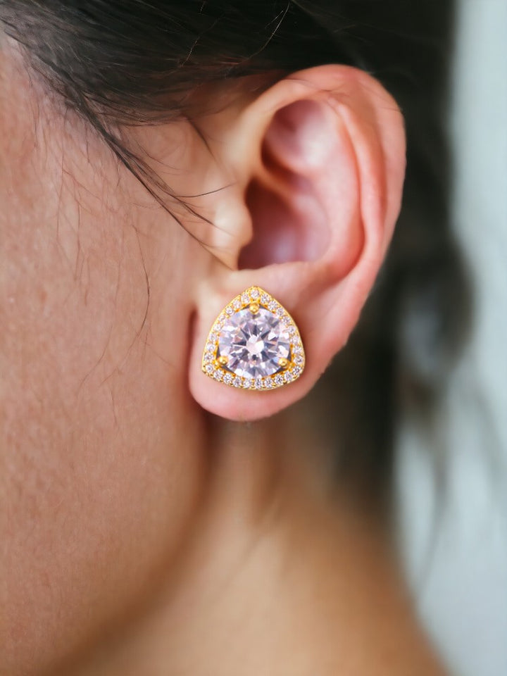Golden Latte Zirconia Studs