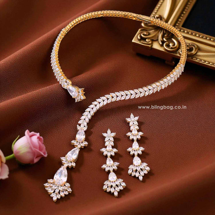 Golden Laura Hasli Zirconia Jewellery Set