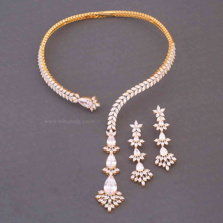 Golden Laura Hasli Zirconia Jewellery Set