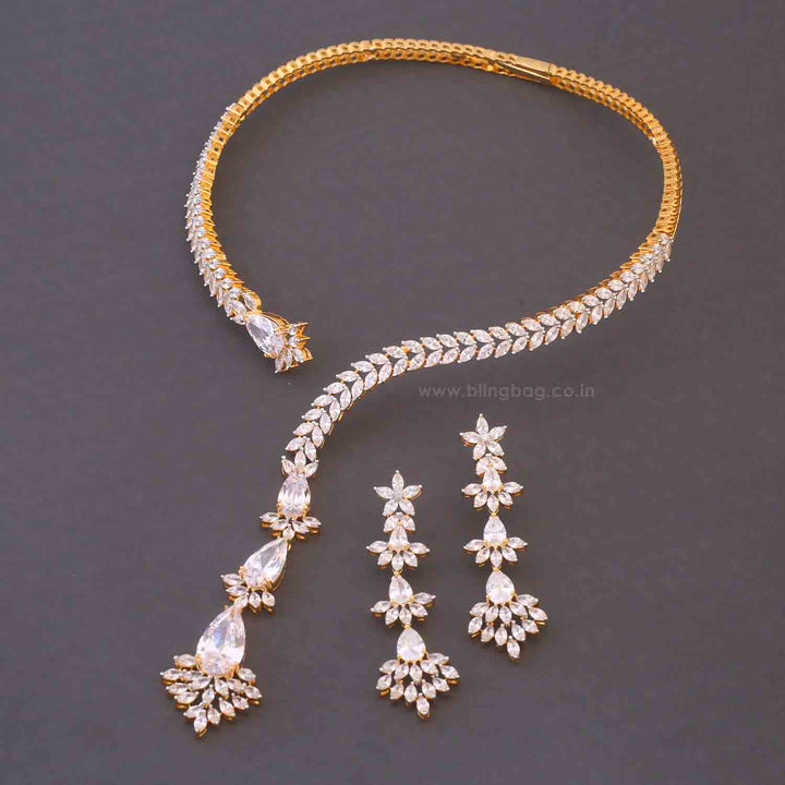 Golden Laura Hasli Zirconia Jewellery Set