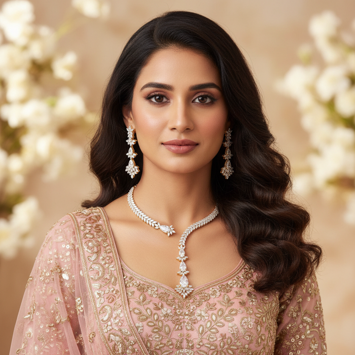 Golden Laura Hasli Zirconia Jewellery Set