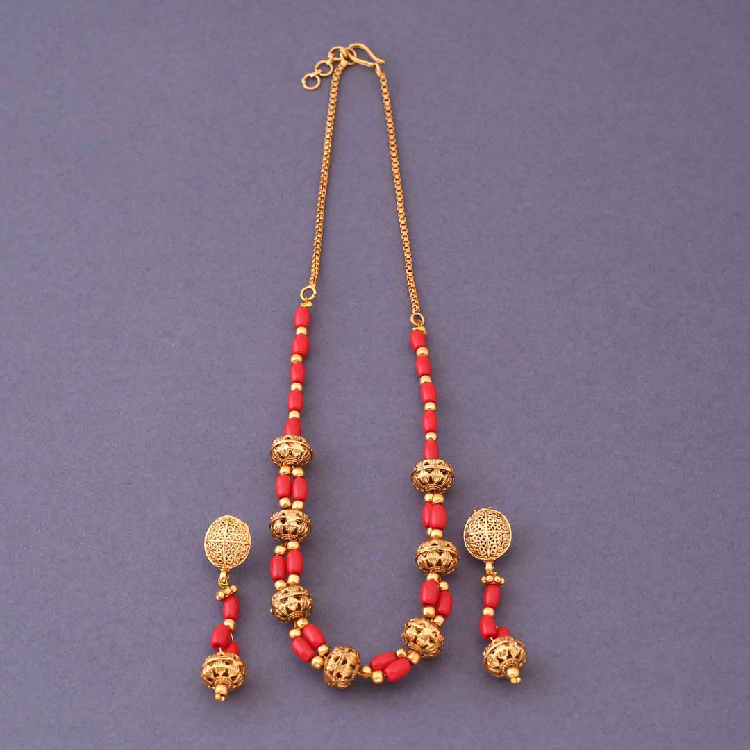 Golden Lavan Antique Jewellery Set - New Arrival