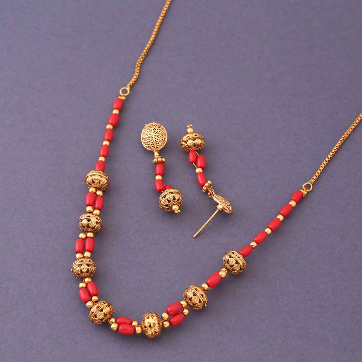 Golden Lavan Antique Jewellery Set - New Arrival