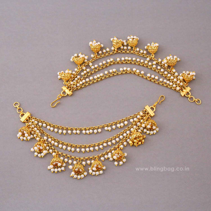 Golden Lavanyaani Antique Ear Chain