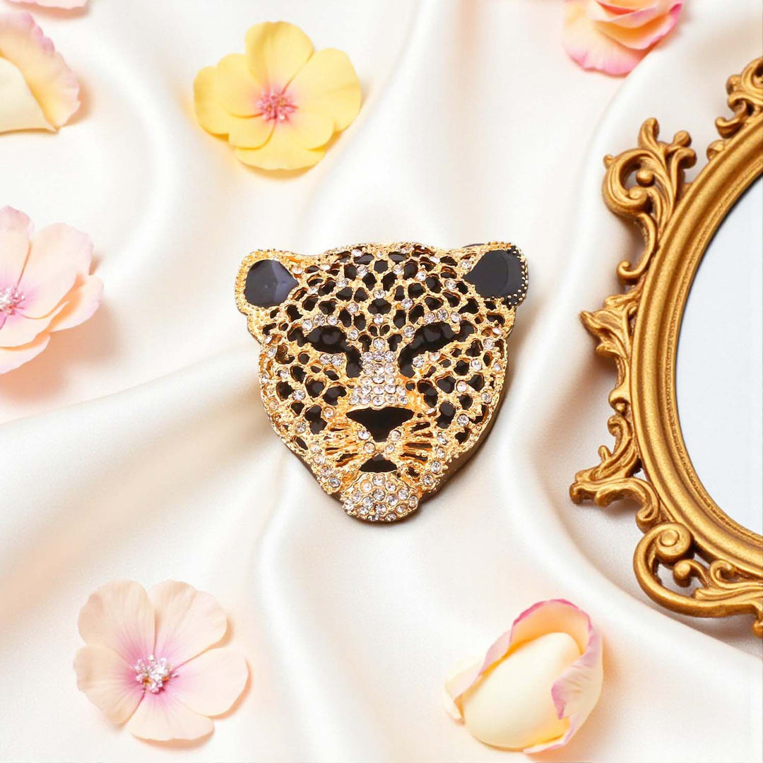 Golden Leopard Brooch