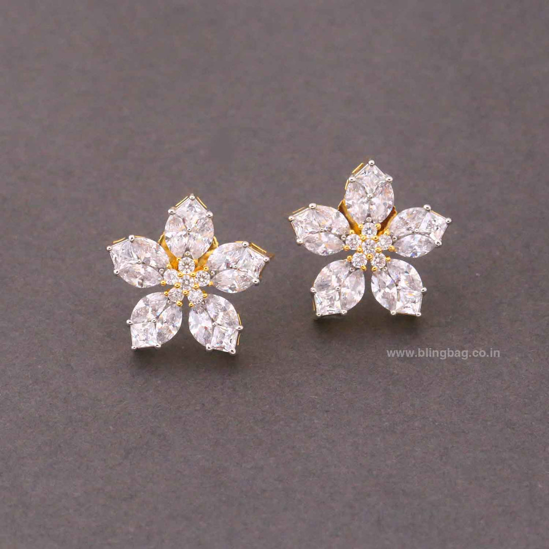 Golden Luccie Zirconia Studs
