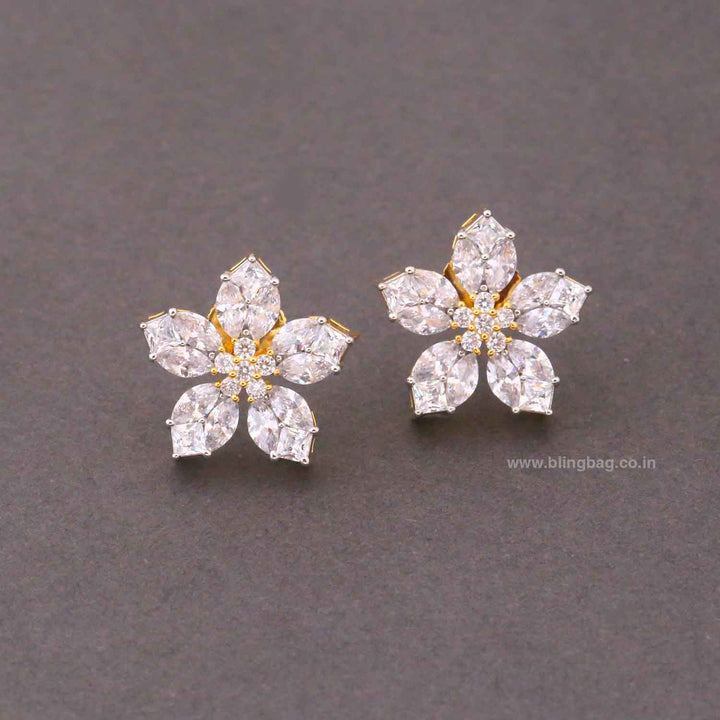 Golden Luccie Zirconia Studs