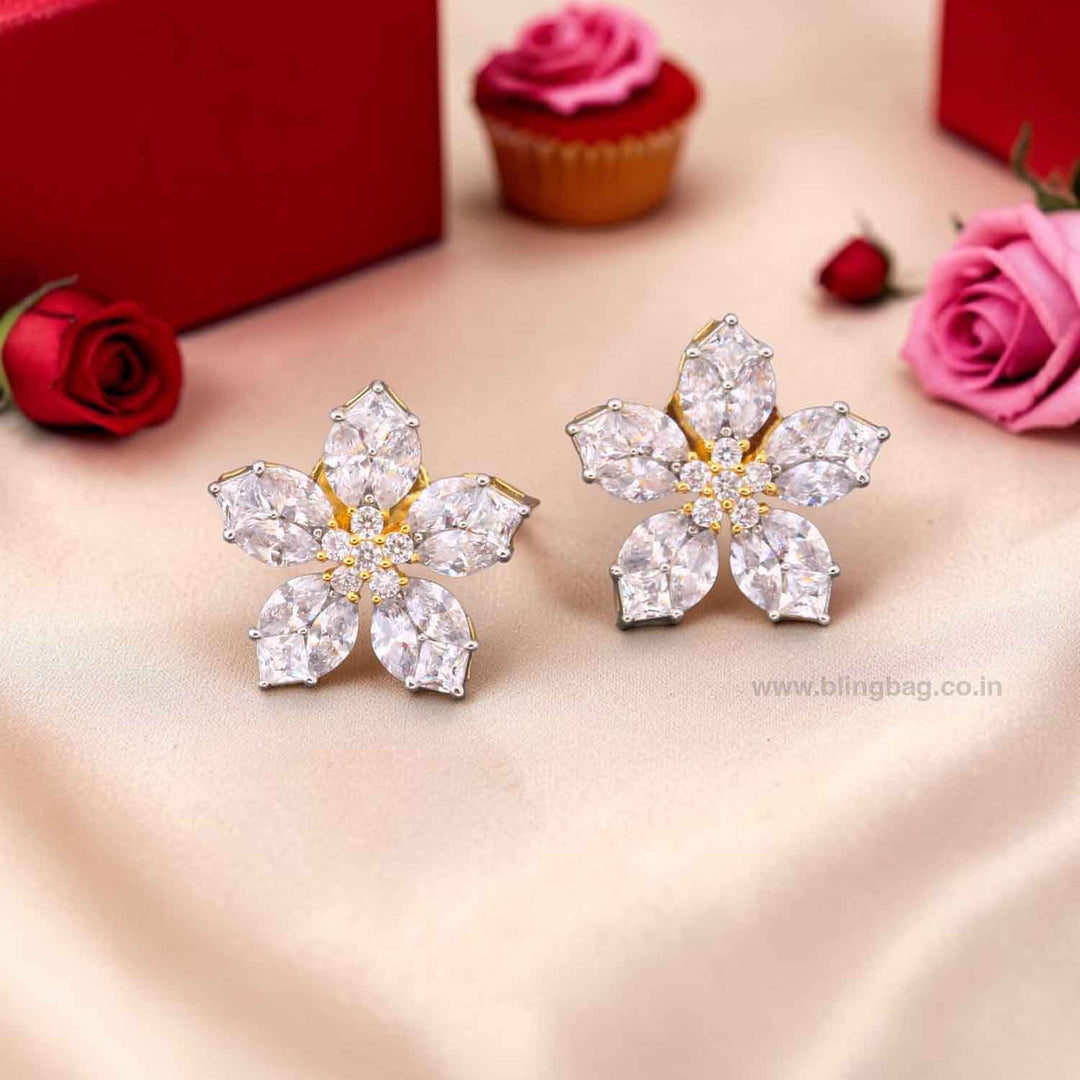 Golden Luccie Zirconia Studs