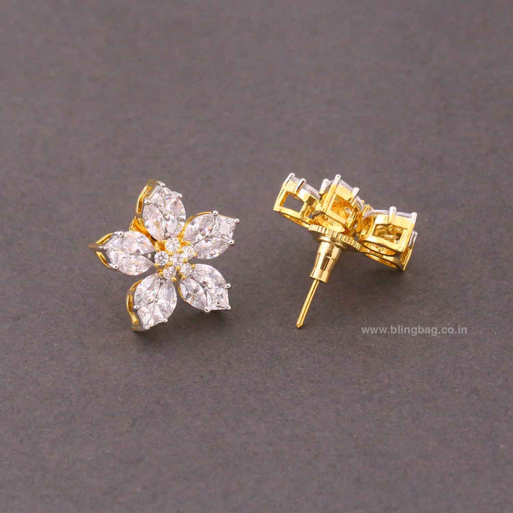 Golden Luccie Zirconia Studs