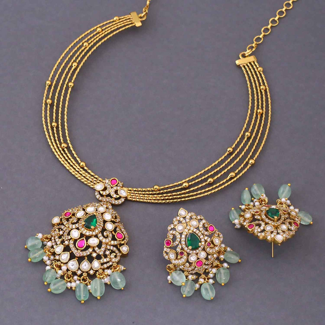 Golden Lucina Hasli Victorian Jewellery Set - New Arrival