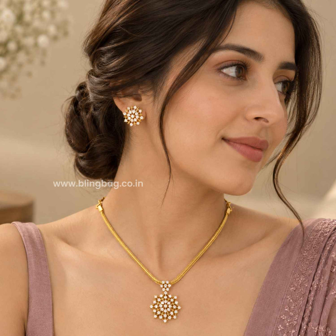 Golden Maahi Antique Jewellery Set- New Arrival