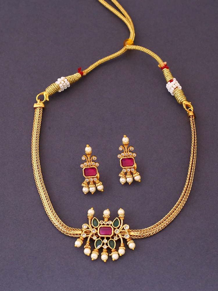 Golden Mahadeva Antique Jewellery Set - New Arrival