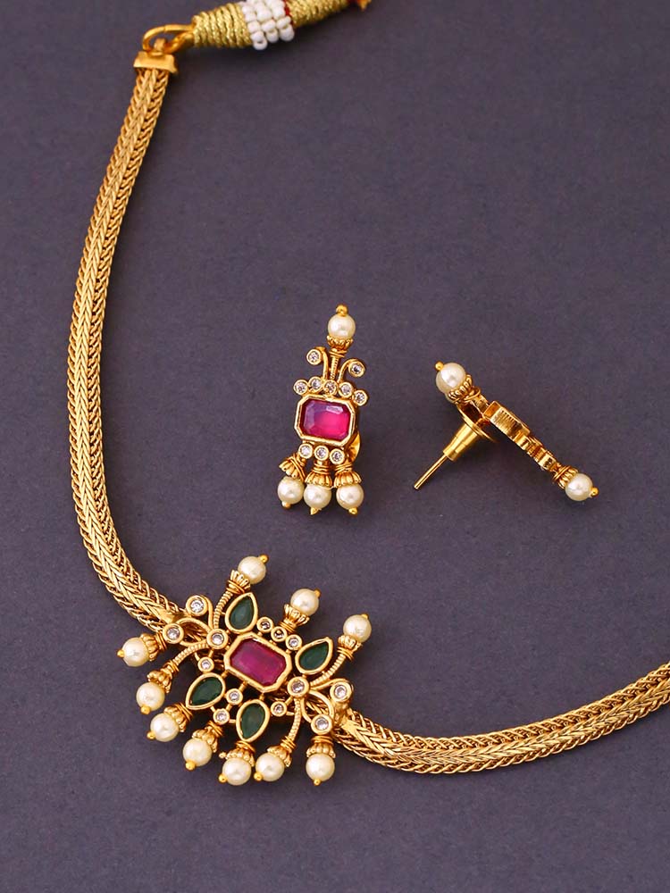 Golden Mahadeva Antique Jewellery Set - New Arrival