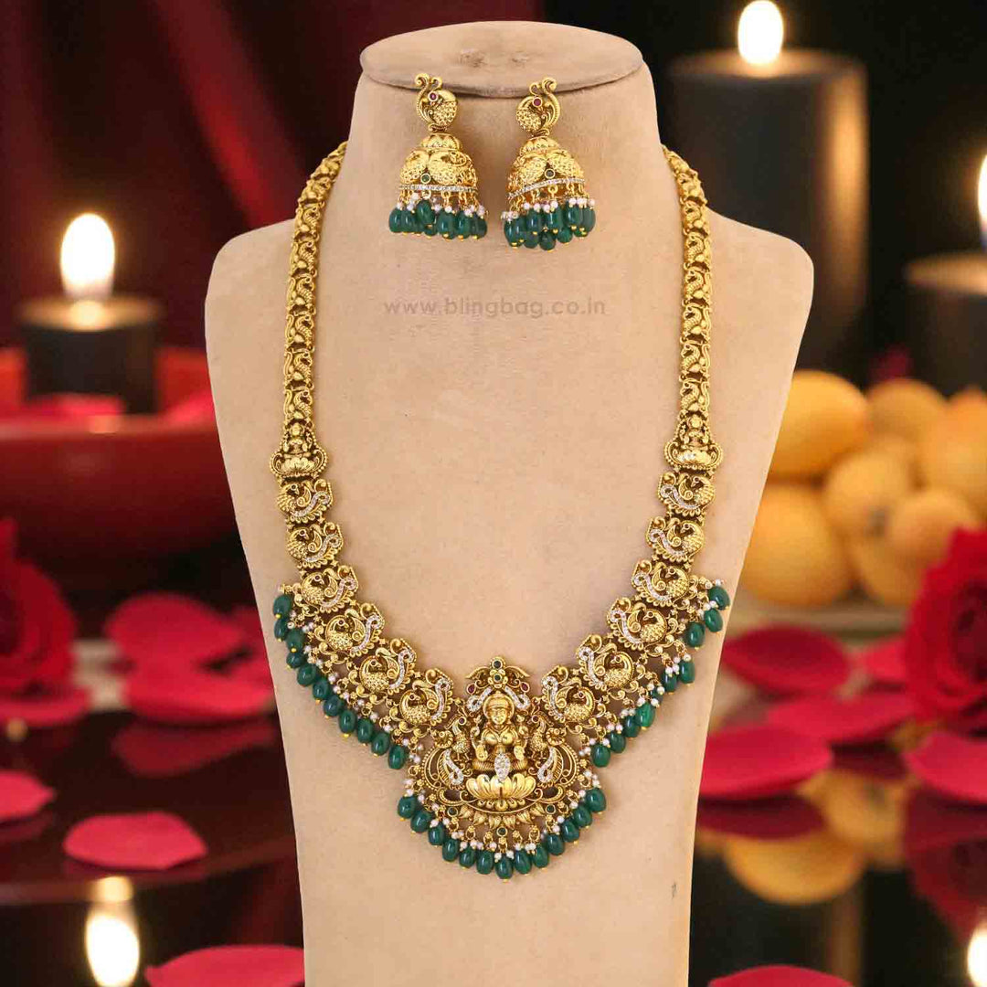 Golden Mahalakshmii Temple Jewellery Set - New Arrival