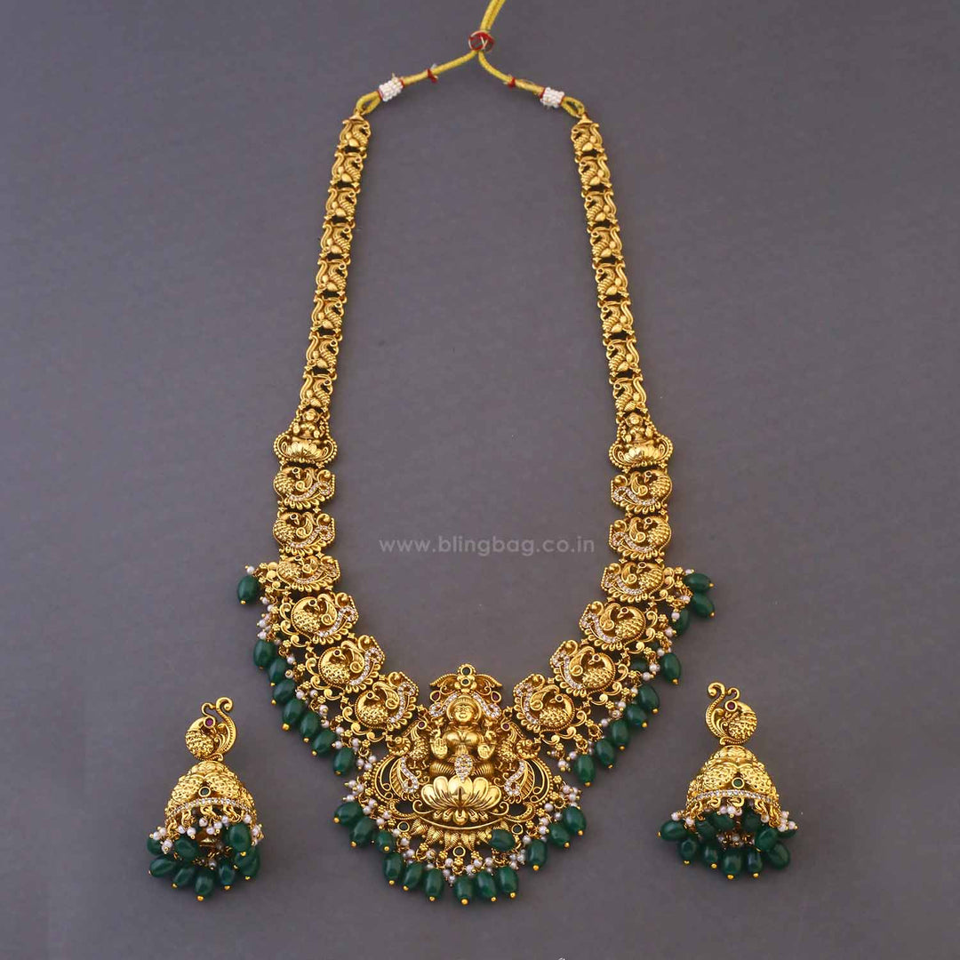 Golden Mahalakshmii Temple Jewellery Set - New Arrival