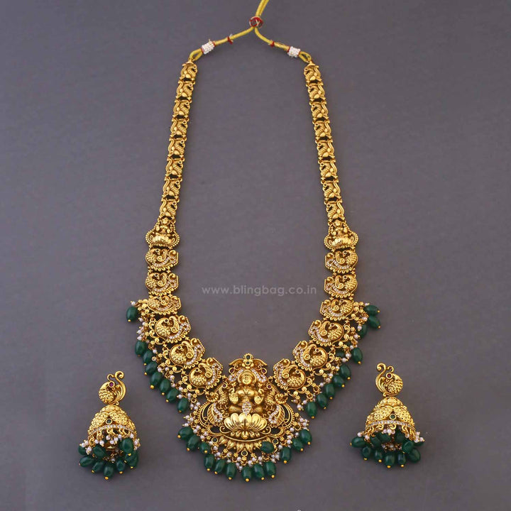 Golden Mahalakshmii Temple Jewellery Set - New Arrival
