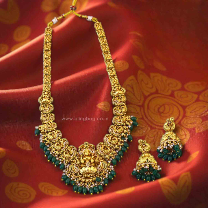 Golden Mahalakshmii Temple Jewellery Set - New Arrival
