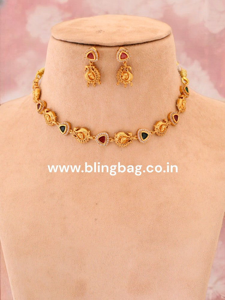 Golden Maheshwara Antique Jewellery Set - New Arrival
