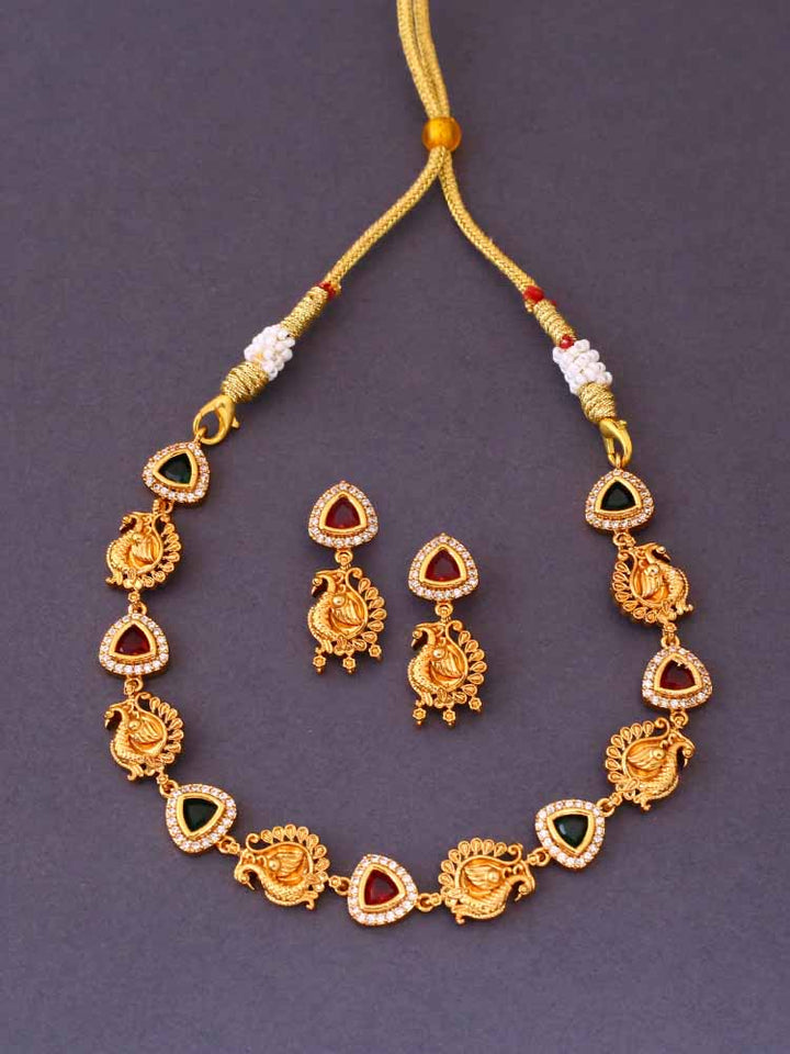 Golden Maheshwara Antique Jewellery Set - New Arrival