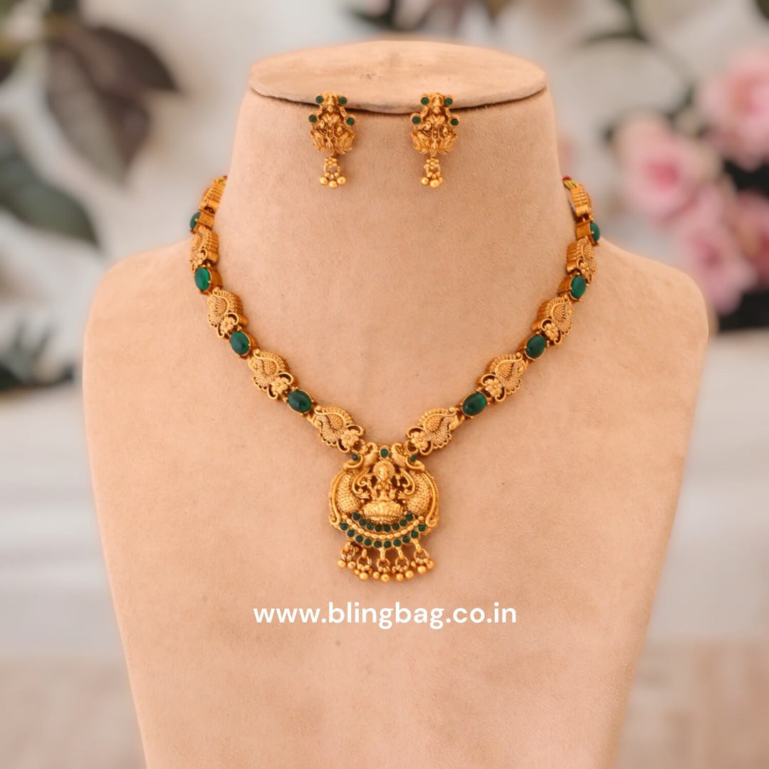 Golden Maheshwari Temple Jewellery Set - New Arrival