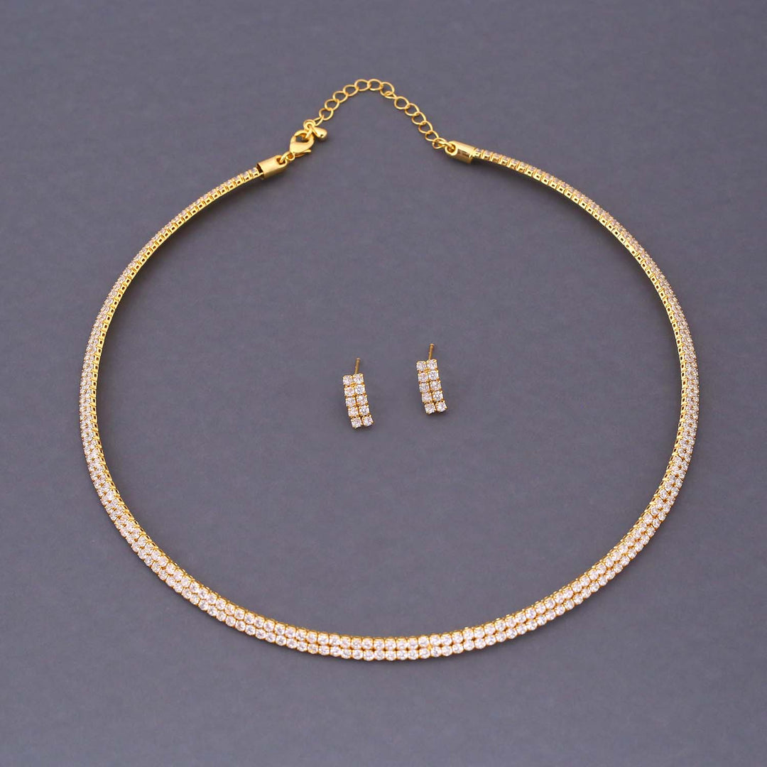 Golden Maisy Hasli Zirconia Jewellery Set